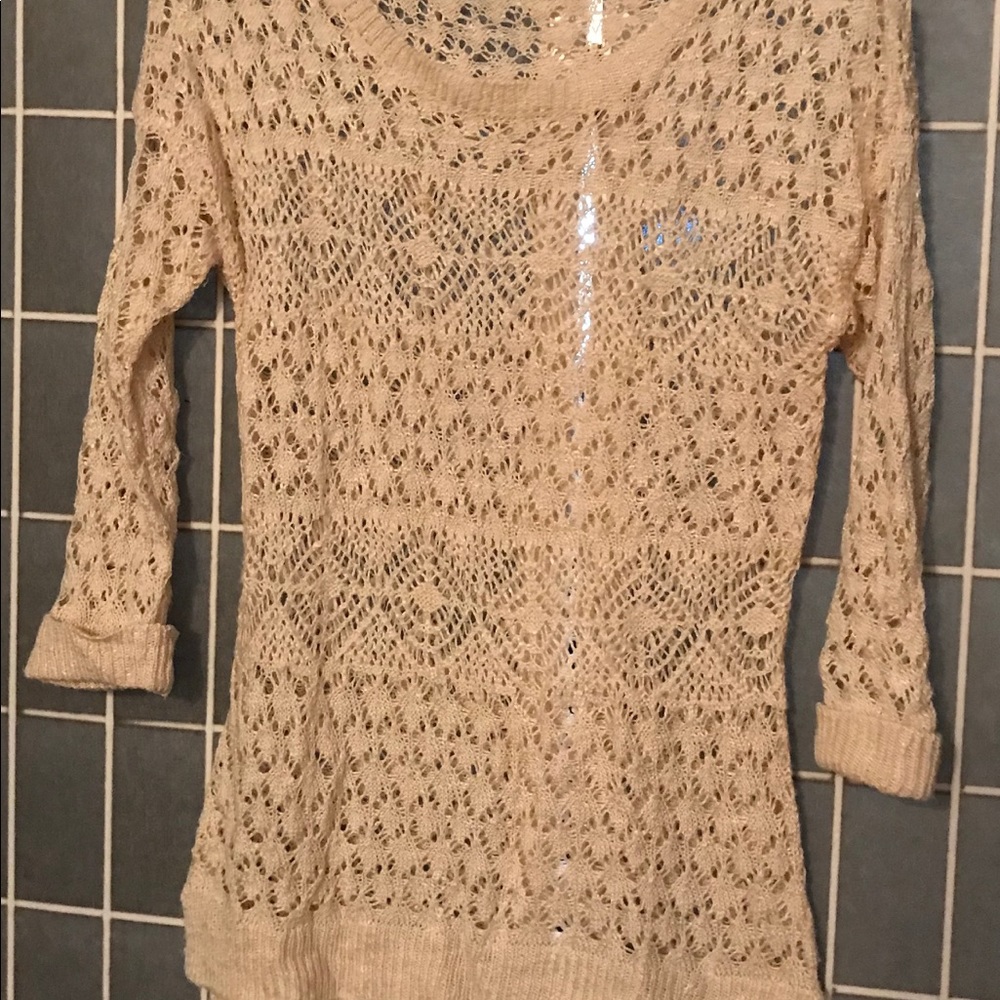 Cream crochet sweater